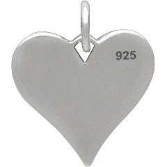 Compass Heart Charm - C1750, Sterling Silver, Love, Romance