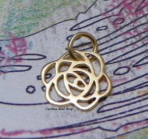 Art Deco Rose Charm Tiny -  C980, Choose Your Favorite Style