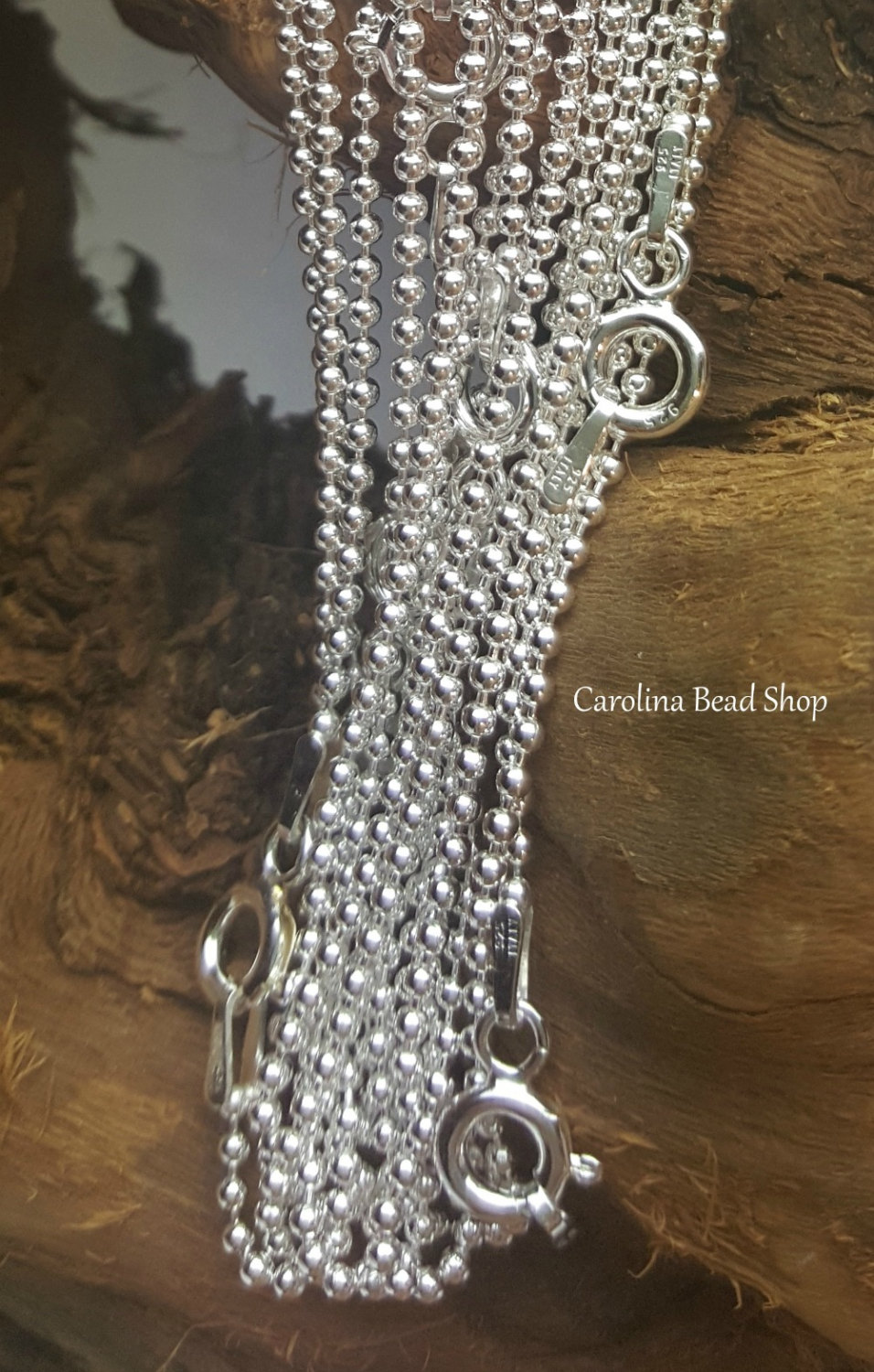 Sterling Silver 1.5mm Bead Ball Chain - BD15, Choose From 16, 18, 20, 24, 30 Inches