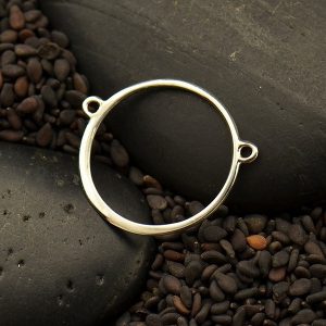 Circle Festoon With Two Fixed Rings - Sterling Silver  - S3102, Connector Links, Round Links, Jewelry Design