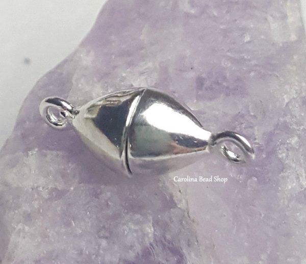Oval Magnetic Clasp, Sterling Silver, Wholesale Jewelry Findings, Sturdy Clasp