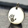 Sterling Silver Hand Print Charm - C859, Stamped Charms, Children, Grandchildren, Mom, Sibling
