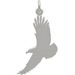 Flying Eagle Charm - C1791, Graduation Charm, Stamping Blank, Sterling Silver