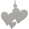 Three Heart Charm - Family Charms - C1792, Sterling Silver