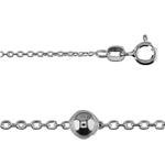 1.3mm Saturn Cable Chain Necklace with 4mm Beads, Sterling Silver,