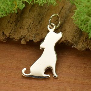Silhouette Dog Charm - C1218, Sterling Silver, Best Friend Charms, Pet Charms