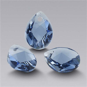 Pear Shape Dangles - Swarovski Crystals, Denim Blue, Crystal AB, Jewelry Supplies