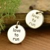Love to Run Fitness Jewelry Charm - C1752, Sterling Silver, Stamped Charm, Words