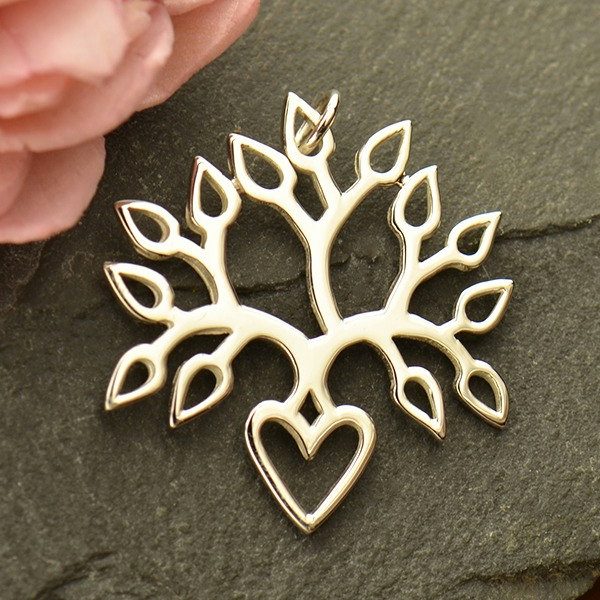 Tree of Life Pendant - Blooming Heart Tree Pendant, Sterling Silver, A1774
