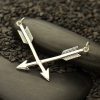 Crossed Arrows Pendant - Silver Links - C1778, Archery, Hunter, Sportsman, Love, Friendship, Native Americans