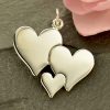 Three Heart Charm - Family Charms - C1792, Sterling Silver