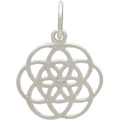Seed of Life Charm - C409, Sterling Silver, Fruit of Life, Geometric Shapes, Flower of Life