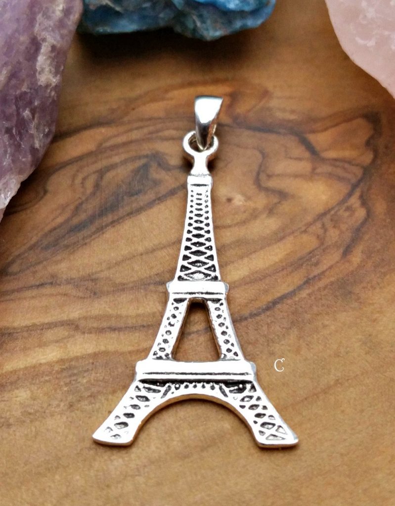 Eiffel Tower Pendant - Flat Backside, Sterling Silver, Vacation & Travel Charms