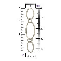Oval Segmented Link - C2841, Sterling Silver, Connector Links
