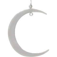 Silver Moon Pendant - Left or Right Facing with Fixed Jump Ring, Celestial Collection