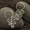 Sterling Silver Cascading Swirl Hook Earrings - C3045 - Findings, Hoop Style