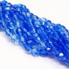 Czech Fire Polished Faceted Two-Tone Glass Round Beads Dark Blue 6mm 25pcs