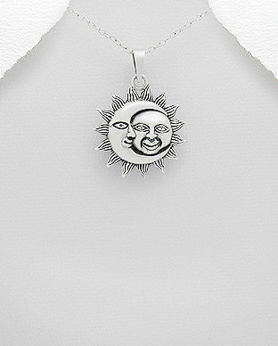 Sterling Silver Moon & Sun Pendant - Celestial Collection