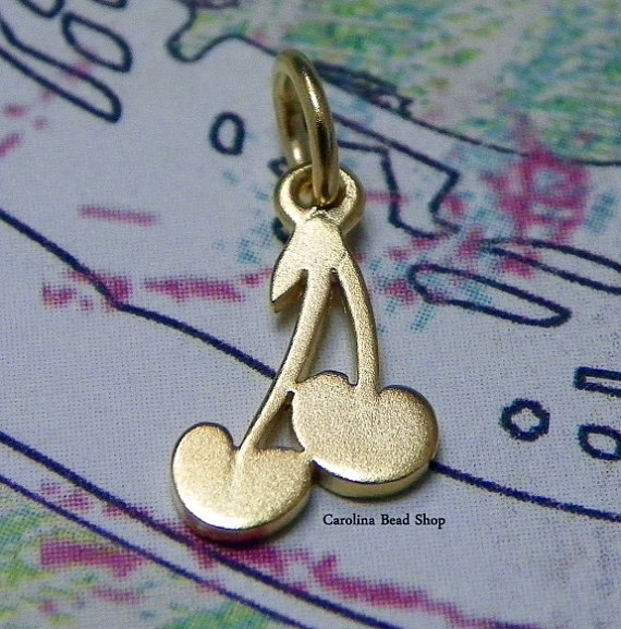 Cherry Charms - C705, Sterling Silver, Gold Plated, Discontinued Item
