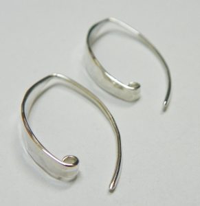 Contemporary Hammered Earrings, C2197, Sterling Silver, 18k Rose Gold,  Natural Bronze & 24k Gold Plated