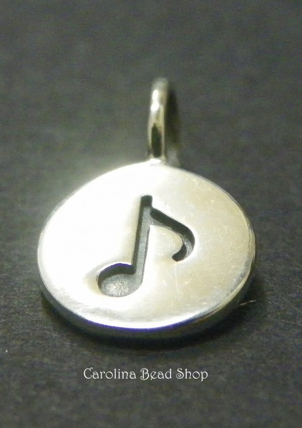 Sterling Silver Music Note Charm - C703, Hobby Charms, Enthusiast,