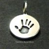 Small Sterling Silver Hand Print Charm - C852, Baby Charms, Family, Children, Stamped Charms