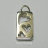 Tag with Three Heart cut-outs Sterling Silver  - C494, Triple Hearts