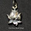 Sterling Silver Textured Lotus Blossom Charm - C952