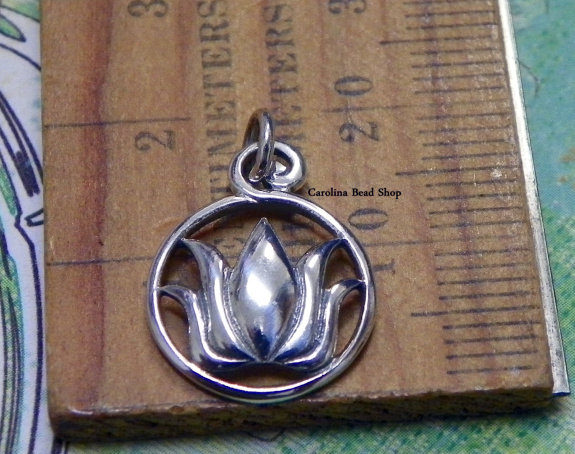 Sterling Silver Lotus Pendant. Lotus Flower - Zen, Meditation, Yoga