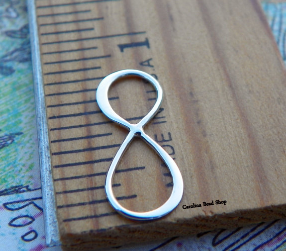 Infinity - Small Sterling Silver Infinity Link - C2695, BULK DISCOUNT - Figure Eight Infinity Charm, Connector Links