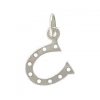 Silver Plated Bronze Lucky Horseshoe Charm - CV582, Good Luck Charms, Discontinued Item Sale