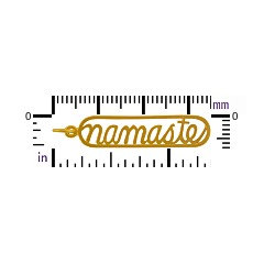 30% Off SALE - Namaste 24K Gold Plated Charm - CG721, Word Charms, Zen, Yoga, Tag, Pendants