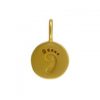 24K Gold Plated Footprint Charm - CG698, CLOSEOUT SALE, Stamped Charms, Newborn, Baby, Children