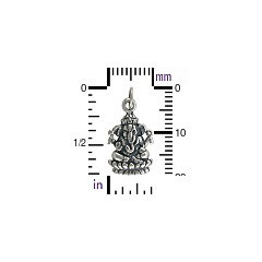 Sterling Silver Ganesh Charm - C742, Elephant Charm, Spiritual Wakening, Internal Balance, Wisdom