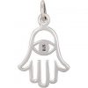 Sterling Silver Hamsa Hand with Evil Eye Charm  - C1193, End of Year Sale, Evil Eye, Protection Charm, Hand of Fatima