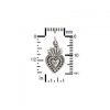 BLACK FRIDAY SPECIAL - Silver Plated Bronze Sacred Heart Charm. Sacred Heart Charm - V1076
