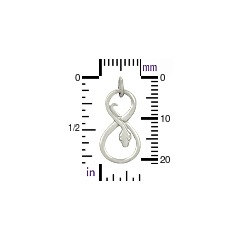 Infinity Snake Charm Sterling Silver - C1220, Links, Connectors, Figure 8 Charms