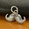 Sterling Silver Mustache Charm - C1197, Classic, Whimsical, Fun Charms