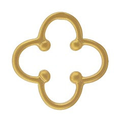 24K Gold Plated Clover Link with Dots - C1046, Good Luck Charms, Links