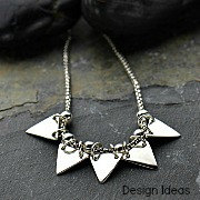 SALE - Triangle Festoon Stamping Blank - C2872, Blank Charms, Sterling Silver