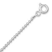 Sterling Silver 1.5mm Bead Ball Chain - BD15, Choose From 16, 18, 20, 24, 30 Inches