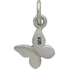 Tiny Butterfly Sterling Silver Charm - C1339, Insects, Wings