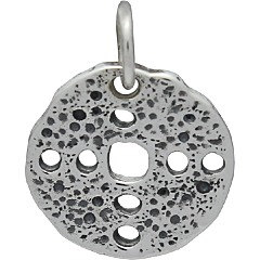 Sterling Silver Ancient Coin with Cutout Holes Charm - C1251, Links, Dangles, Connectors