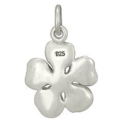 Sterling Silver Large Cherry Blossom Charm - Flowers, Woodlands,
