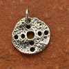Sterling Silver Ancient Coin with Cutout Holes Charm - C1251, Links, Dangles, Connectors