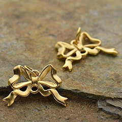 Bow Charms In Sterling Silver or Gold Plated - C756