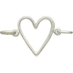 Heart Connector - C2866, Sterling Silver Wire Open Heart Link - Festoon, Heart Link, Heart Connectors