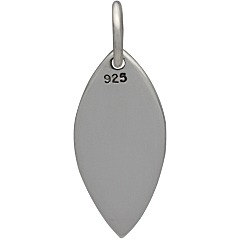 Sterling Silver Small Flat Plate Marquis Charm - Blank Charms, Stamping, Engraving