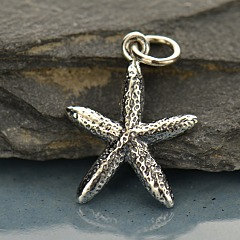 Skinny Starfish Charm Sterling Silver  - C1349, Nautical, Beach, Seashell, Sealife