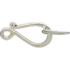 Small Sterling Silver Hook and Eye Clasp - C428, Closure, Clasps, Findings